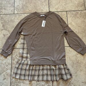 Plaid sweatshirt Tunic NWT  Medium